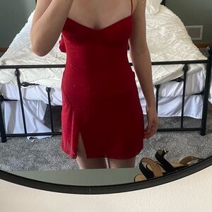 Red Spaghetti Strap Dress